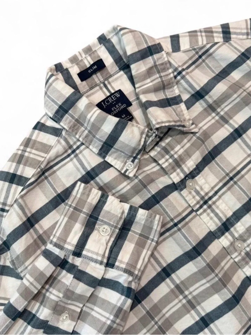 J.Crew Plaid Button Down Shirt Men’s MSlim Fit Cotton Office Preppy Business
